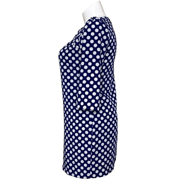 Zara Woman Shift Dress, Navy and White Polka Dot 3/4 Sleeve, Women's Size Large - Picture 6 of 9